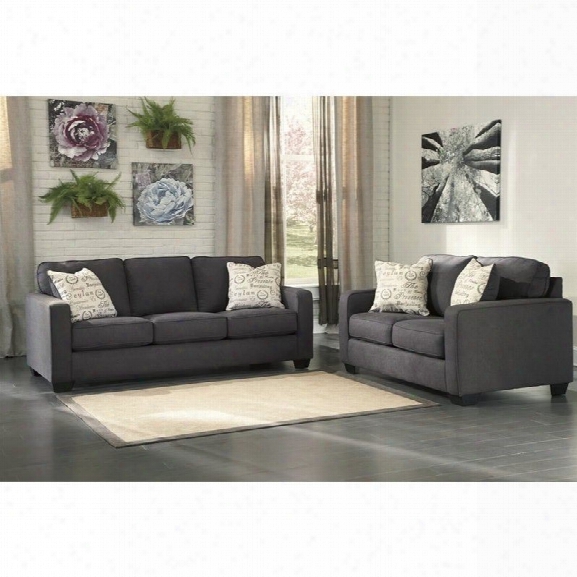 Ashley Alenya 2 Piece Sofa Set In Charcoal