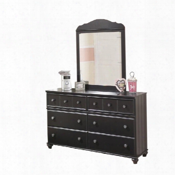 Ashley Furniture Jaidyn 6 Drawer Double Dresser With Mirror In Black