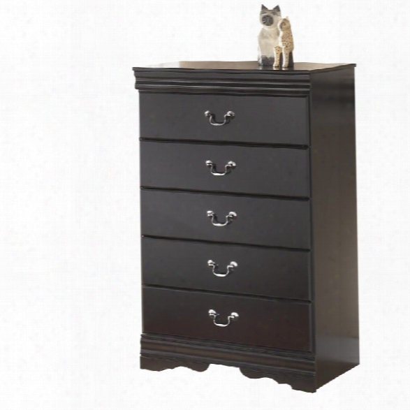 Ashley Huey Vineyards 5 Drawer Wood Chest In Black