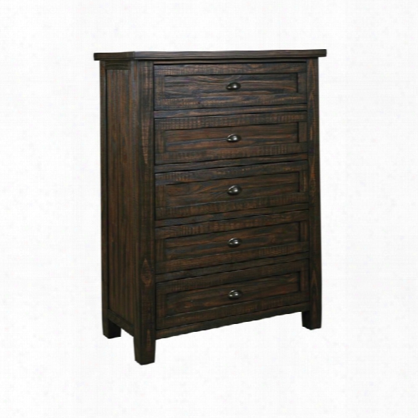 Ashley Trudell 5 Drawer Chest In Dark Brown