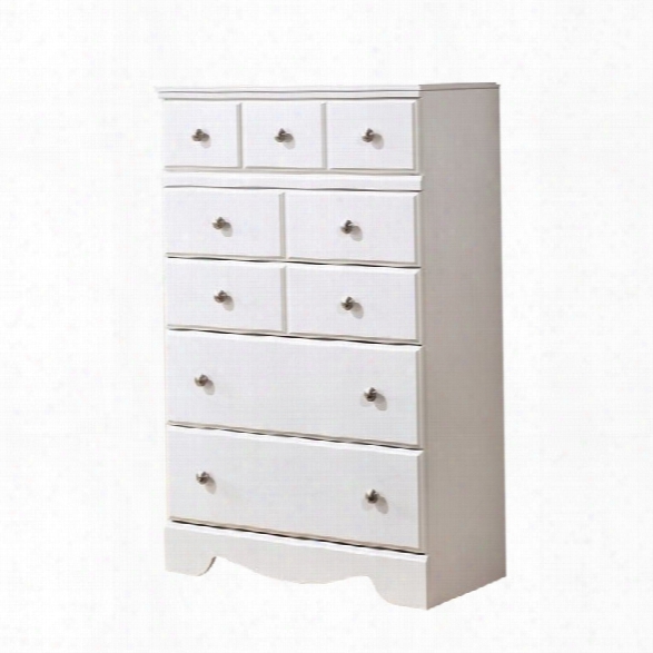 Ashley Weeki 5 Drawer Wood Chest In White