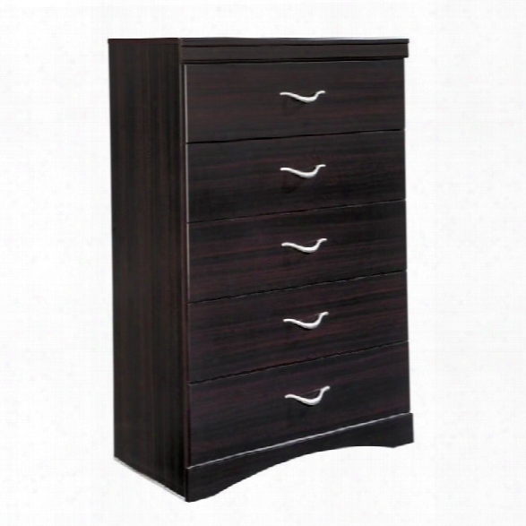 Ashley Zanbury 5 Drawer Wood Chest In Merlot