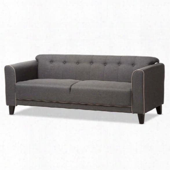 Baxton Studio Lottie Fabric Sofa In Gray