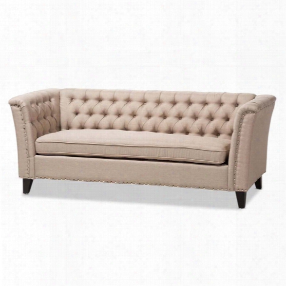 Baxton Studio Prima Fabric Sofa In Beige