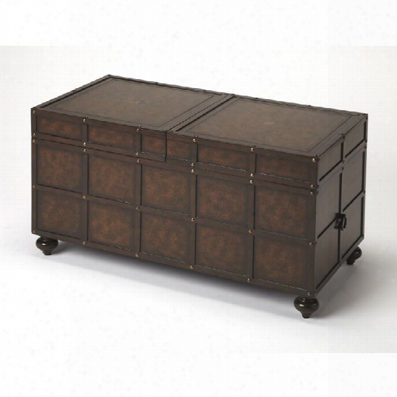 Butler Specialty Heritage Trunk Coffee Table In Dark Brown