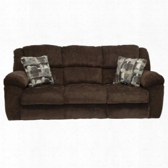 Catnapper Transformer Fabric Reclining Sofa In Chocolate