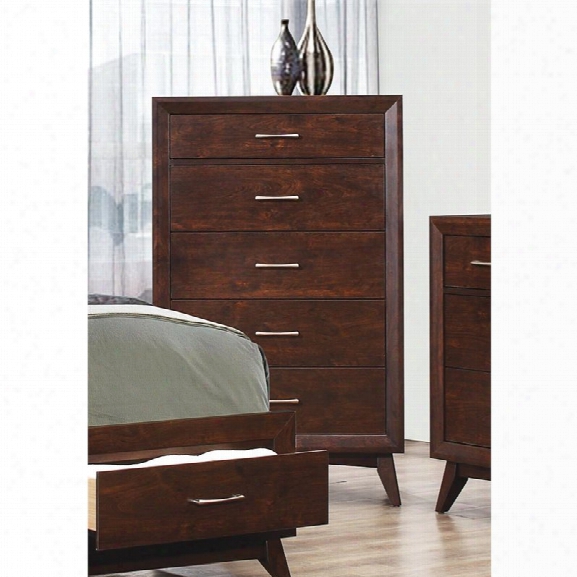 Coaster Carrington 5 Drawer Chest In Coffee