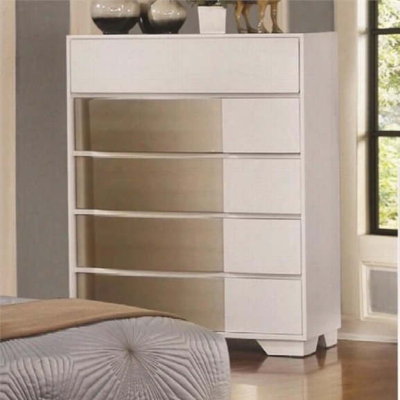 Coaster Havering 5 Drawer Chest In Blanco And Sterling