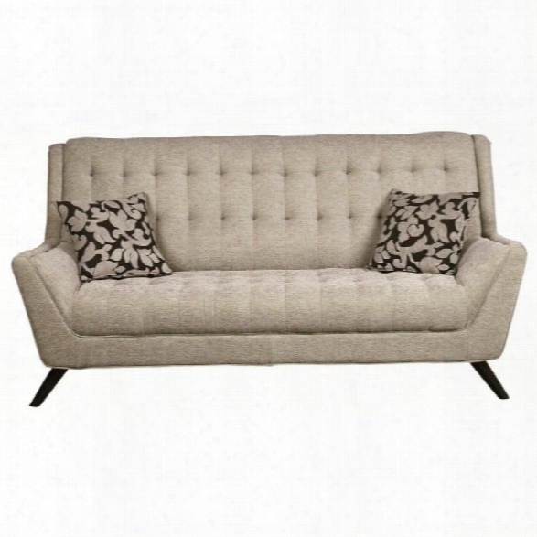 Coaster Natalia Tufted Fabric Sofa In Grey