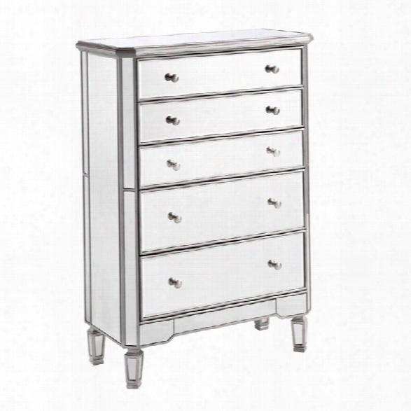 Elegant Lighting Chamberlan 5 Drawer Mirrored Chest