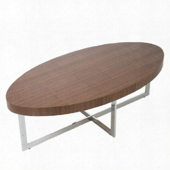 Eurostyle Oliver Oval Coffee Table In Walnut