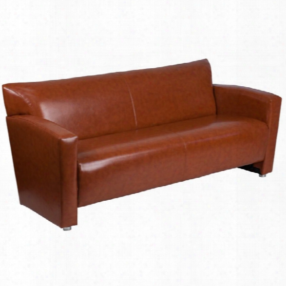 Flash Furniture Majesty Faux Leather Sofa In Cognac