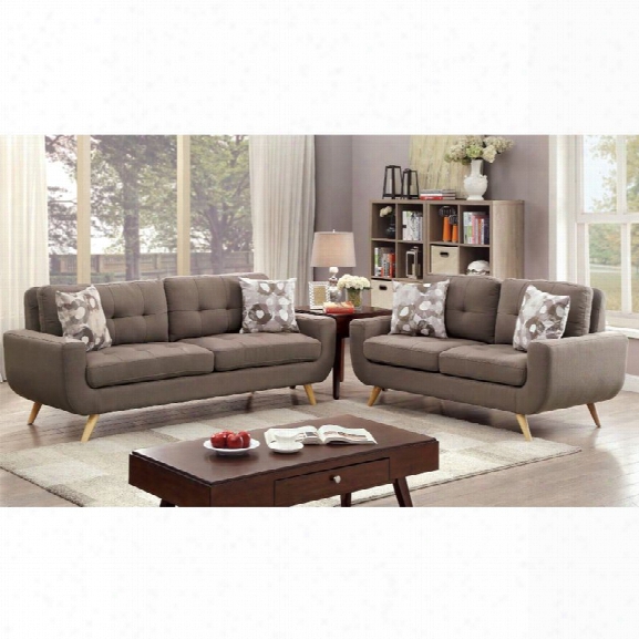 Furniture Of America Alanna 3 Piece Sofa Set In Mocha