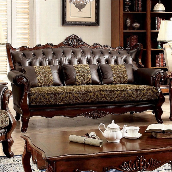 Furniture Of America Amal Sofa In Dark Oak