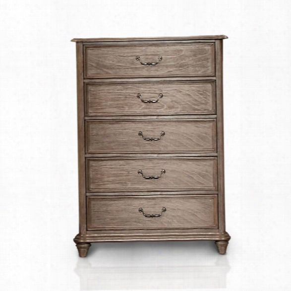 Furniture Of America Bartrand 5 Drawer Chest In Castle Gray