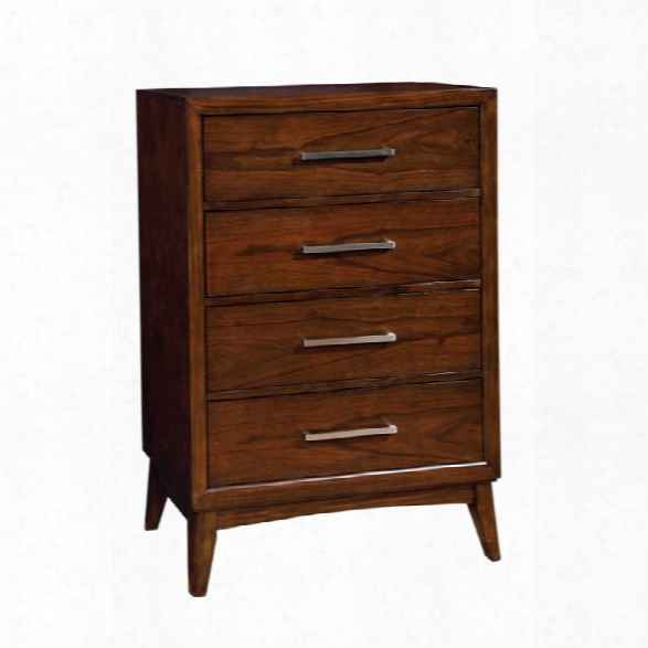 Furniture Of America Bryant 4 Drawer Chest In Brown Cherry