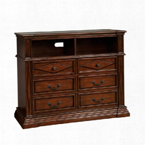 Furniture Of America Bundy Media Chest In Cherry