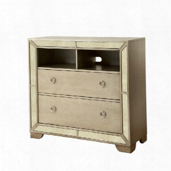 Furniture Of America Celina 2 Drawer Media Chest In Silver