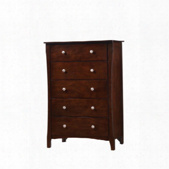 Furniture Of America Chase 5 Drawer Chest In Brown Cherry