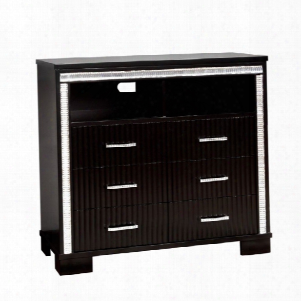 Furniture Of America Clarice 6 Drawer Media Chest In Black