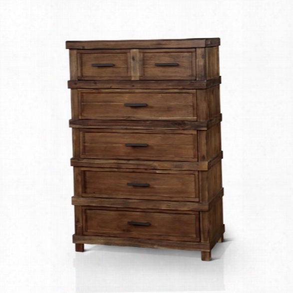 Furniture Of America Cynthia 6 Drawer Chest In Antique Oak