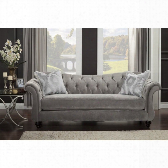 Furniture Of America Dupre Fabric Sofa In Gray