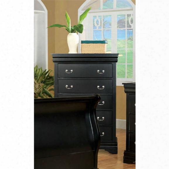 Furniture Of America Easley 5 Drawer Chest In Black