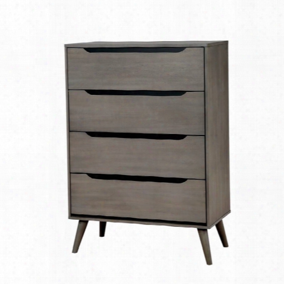 Furniture Of America Farrah 4 Drawer Chest In Gray
