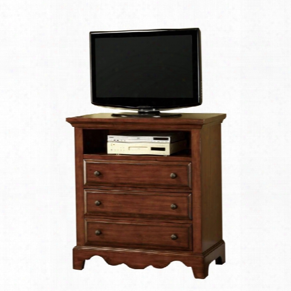 Furniture Of America Flecther 3 Drawer Media Chest In Light Walnut