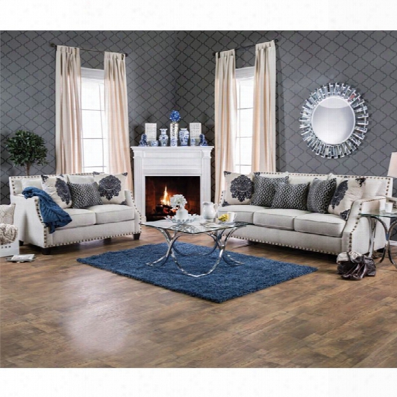 Furniture Of America Freila 2 Piece Fabric Sofa Set In Beige