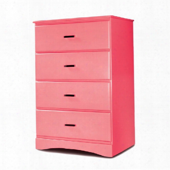 Furniture Of America Geller 4 Drawer Kids Chest In Raspberry Pink