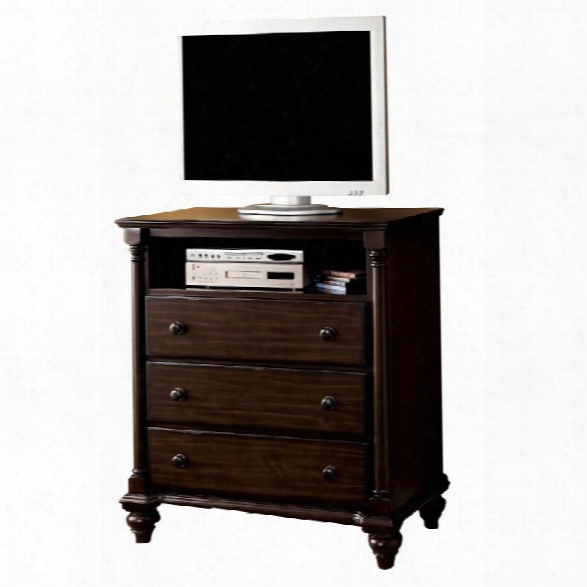 Furniture Of America Glenwood 3 Drawer Media Chest In Brown