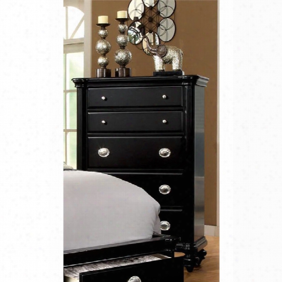 Furniture Of America Helene 5 Drawer Chest In Black