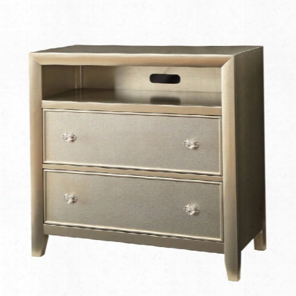 Furniture Of America Maire 2 Drawer Media Chest In Silver