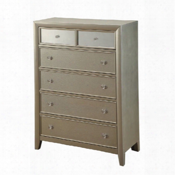 Furniture Of America Maire 6 Drawer Chest In Silver