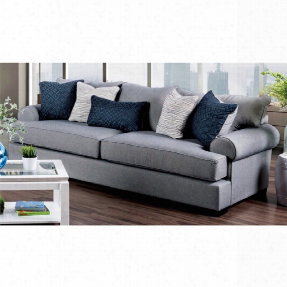 Furniture Of America Mirella Transitional Sofa In Gray