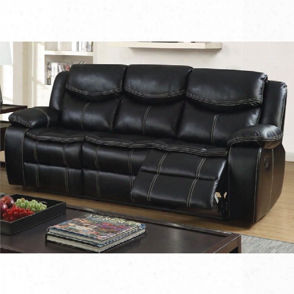 Furniture Of America Monica Reclining Sofa In Black