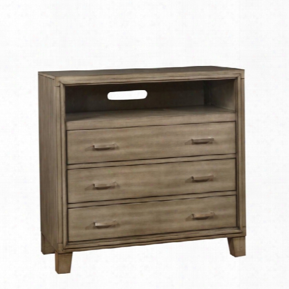Furniture Of America Realm 3 Drawer Media Chest In Gray