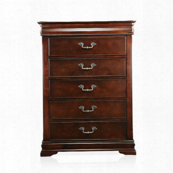 Furniture Of America Ruben 5 Drawer Chest In Cherry