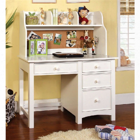 Furniture Of America Ruthie Modern Kids Desk With Hutch In White