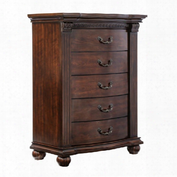 Furniture Of America Sorella 5 Drawer Chest In Cherry