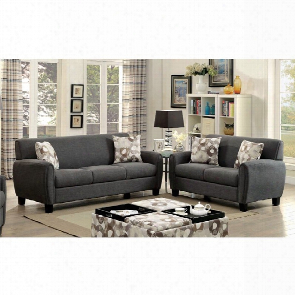 Furniture Of America Sorriana 3 Piece Sofa Set In Gray