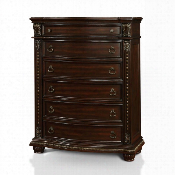 Furniture Of America Strout Chest In Brown Cherry