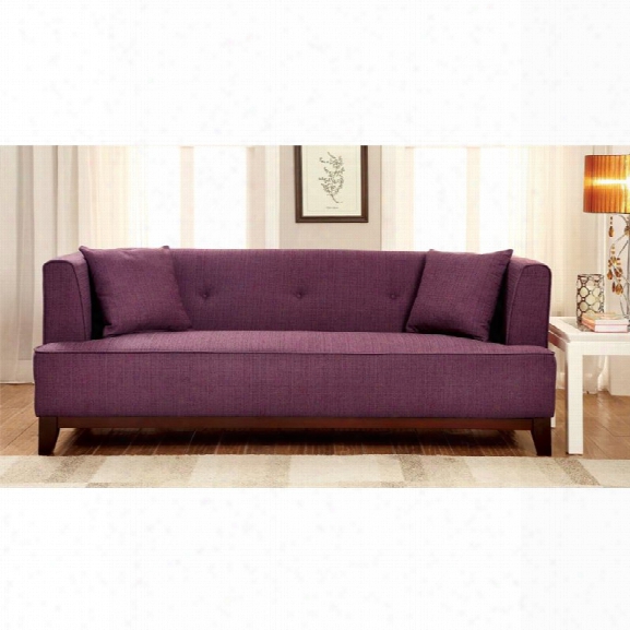 Furniture Of America Waylin Tufted Fabric Sofa In Purple