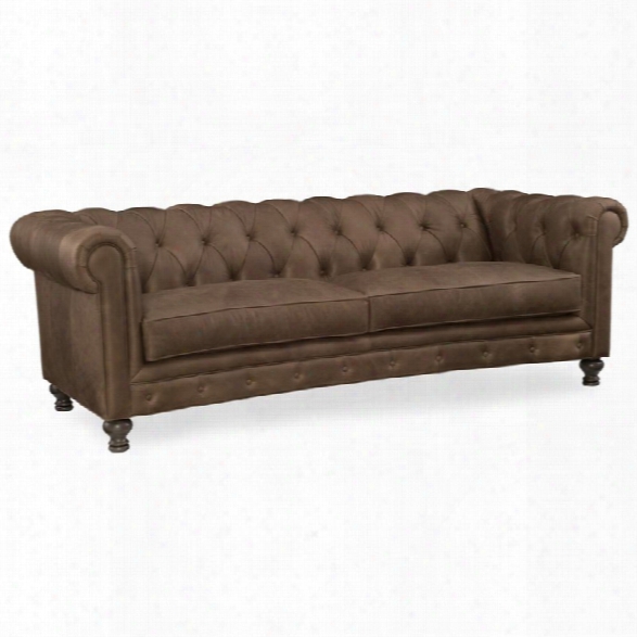 Hooker Furniture Alexa Stationary Leather Sofa In Brown