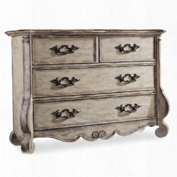 Hooker Furniture Chatelet 4 Drawer Media Chest In Distressed Vintage White