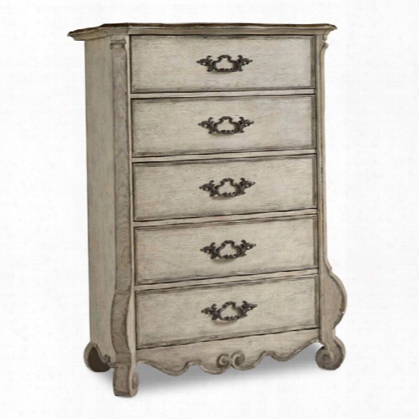 Hooker Furniture Chatelet 5 Drawer Chest In Distressed Vintage White