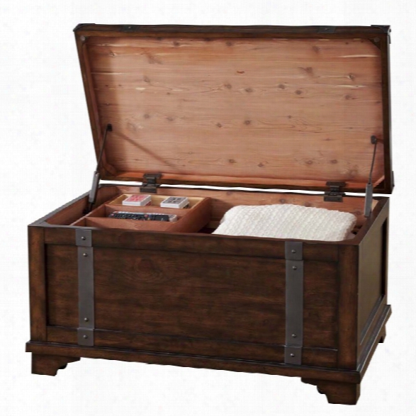 Liberty Furniture Aspen Skies Storage Trunk Coffee Table In Russet