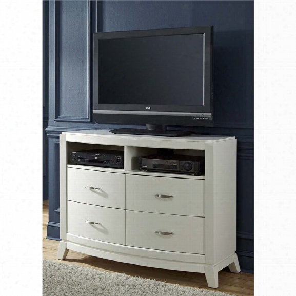 Liberty Furniture Avalon Ii 4 Drawer Media Chest In White Truffle