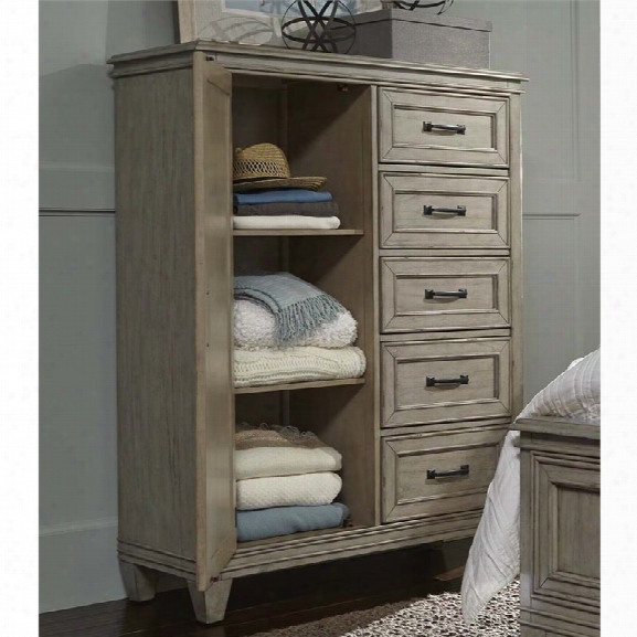 Liberty Furniture Grayton Rove 5 Drawer Door Chest In Driftwood